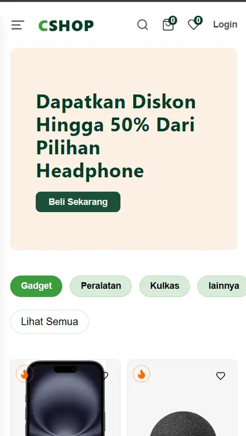 CSHOP Online Store Mobile Responsive