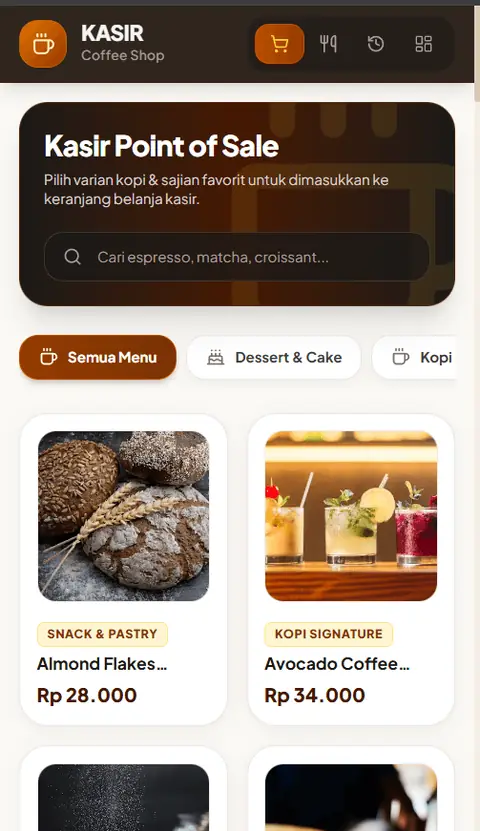Sepia POS & Operational Web App Mobile Responsive